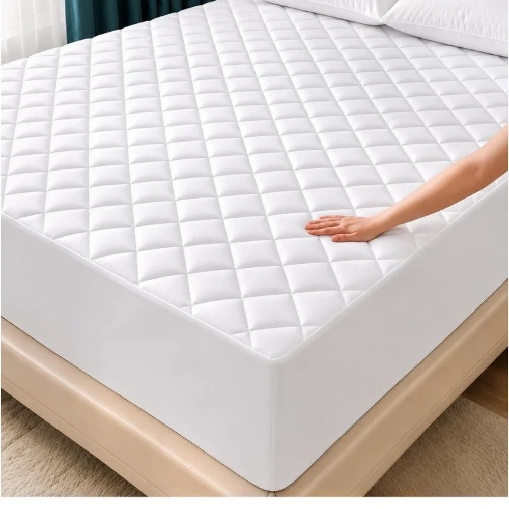 Quilted Fitted Mattress Pad, Full Mattress Protector Topper with Deep Pocket St